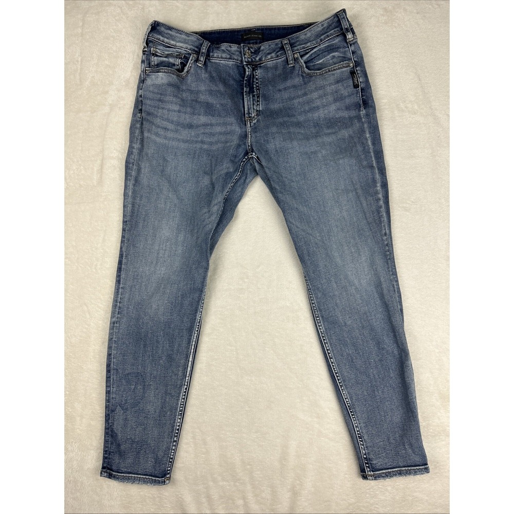 Silver Women's Jean Avery Skinny Ankle 36x29 Stretch Medium Wash Blue Denim